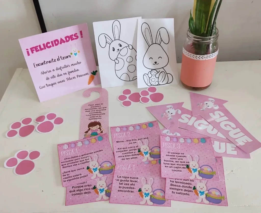 Easter Printable Digital Kit Activities Search and Clues with 3 Designs plus Gifts Printables digital download preview by Cute & Co.