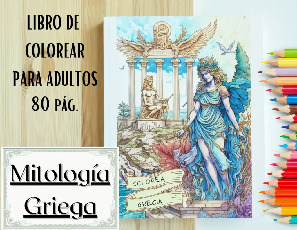 Greek Mythology Coloring Book | 80 Printable Pages, Gods & Heroes (Digital Download) Printable Books digital download preview by Cute & Co.