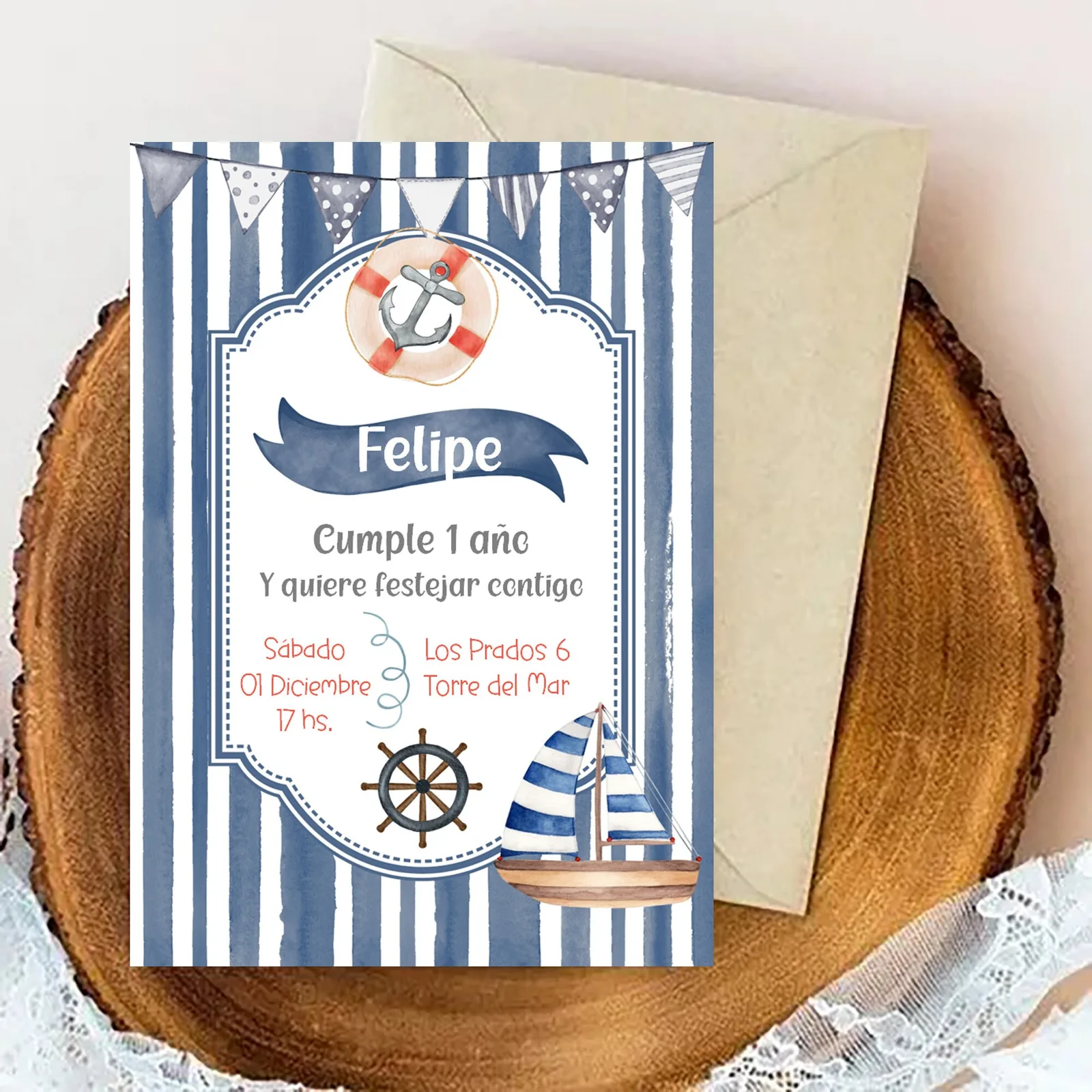 Nautical Watercolor Party Kit, Editable Sailor Invitations, Candy Bar (Digital Download)