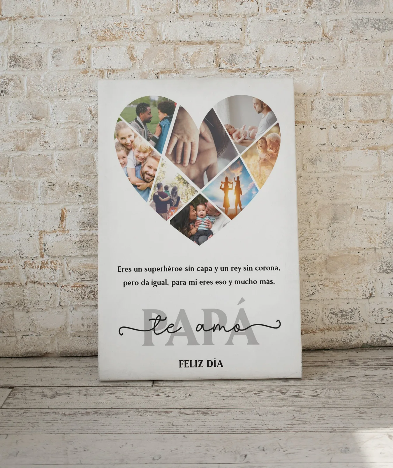 Fathers Day Photo Collage Template Personalized Gift for Dad Grandpa Canva PowerPoint Home Decor Prints digital download preview by Cute & Co.