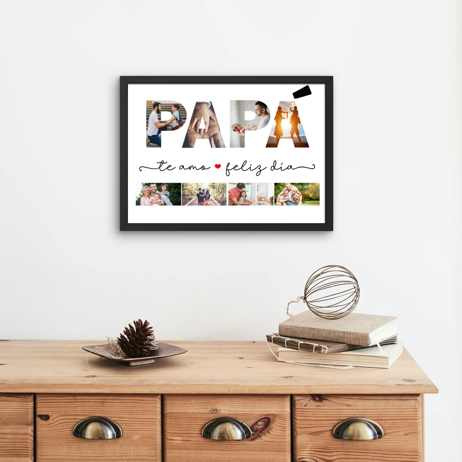 Fathers Day Photo Collage Template Personalized Gift for Dad Grandpa Canva PowerPoint Home Decor Prints digital download preview by Cute & Co.