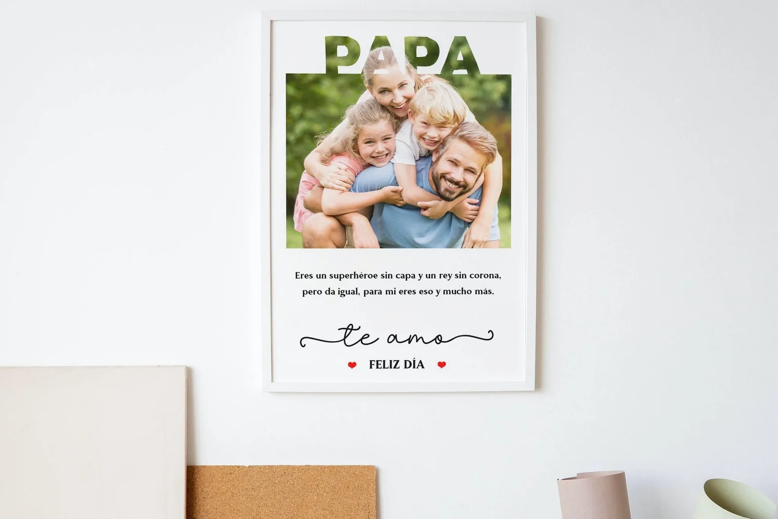 Fathers Day Photo Collage Template Personalized Gift for Dad Grandpa Canva PowerPoint Home Decor Prints digital download preview by Cute & Co.