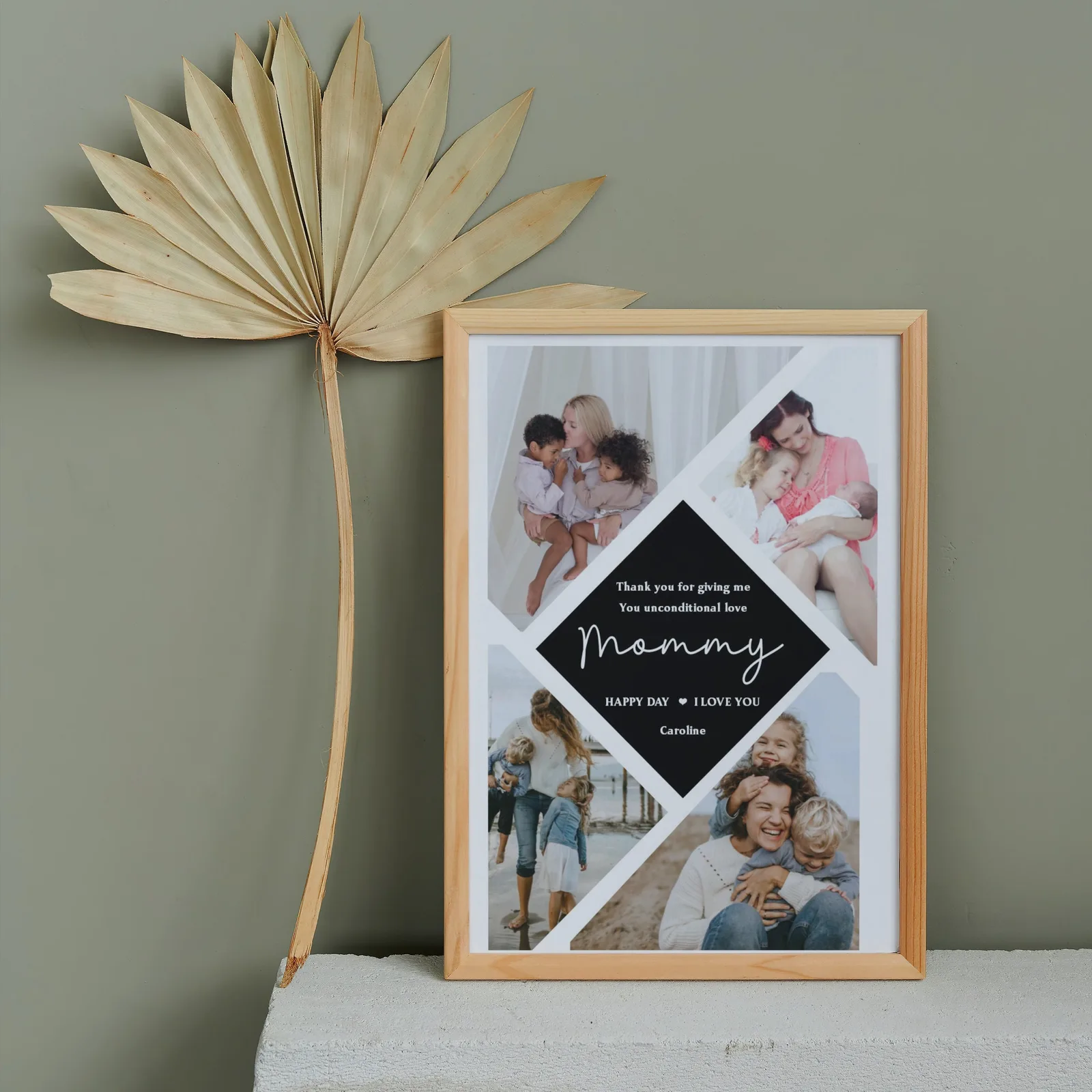 Mother's Day Photo Collage Template Personalized Gift for Mom Canva PowerPoint Home Decor Prints digital download preview by Cute & Co.
