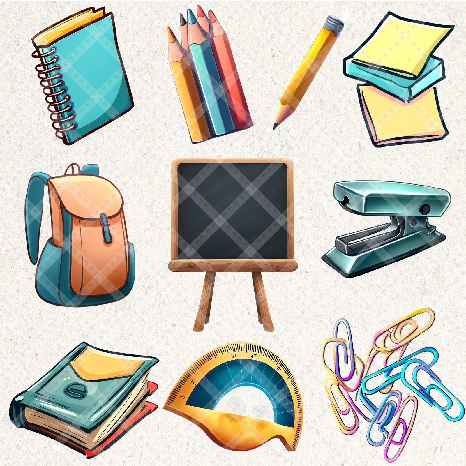 3D Cartoon Teacher Clipart Bundle: Diverse Characters, School Supplies (75 PNG) Back to school digital download preview by Cute & Co.