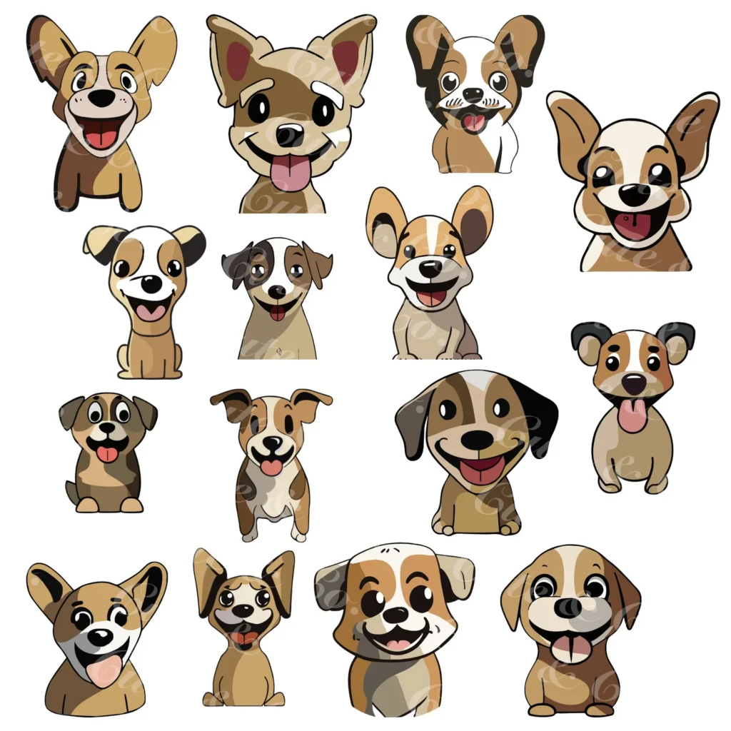 Puppy Clipart Pack, SVG PNG, Cricut Ready (Digital Download) Cliparts digital download preview by Cute & Co.