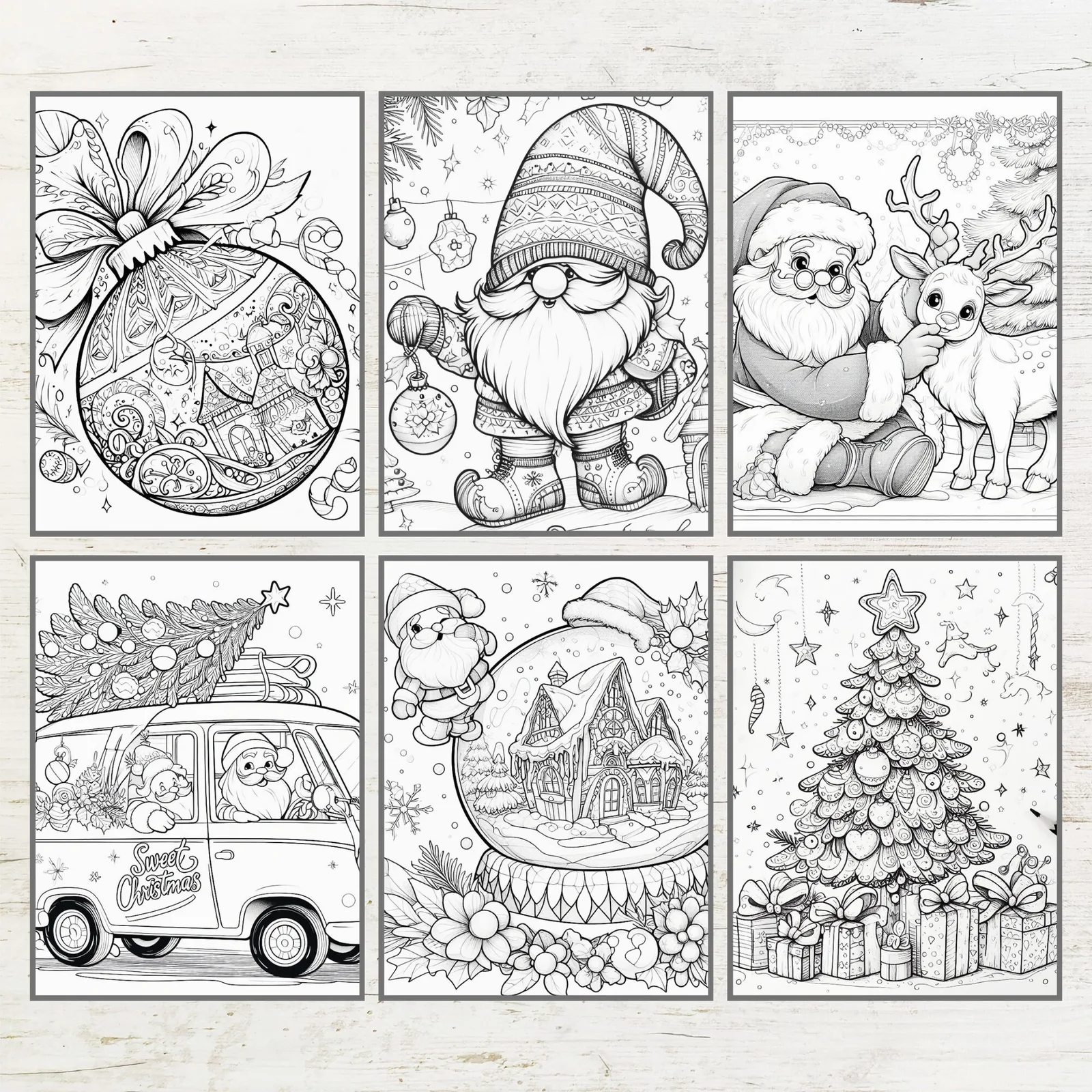 Christmas Coloring Book: 80 Pages, Santa, Winter Scenes (PDF Download)