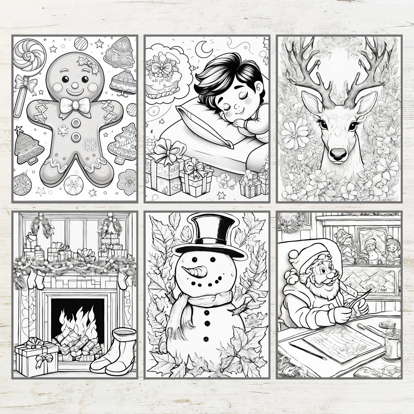 Christmas Coloring Book: 80 Pages, Santa, Winter Scenes (PDF Download)