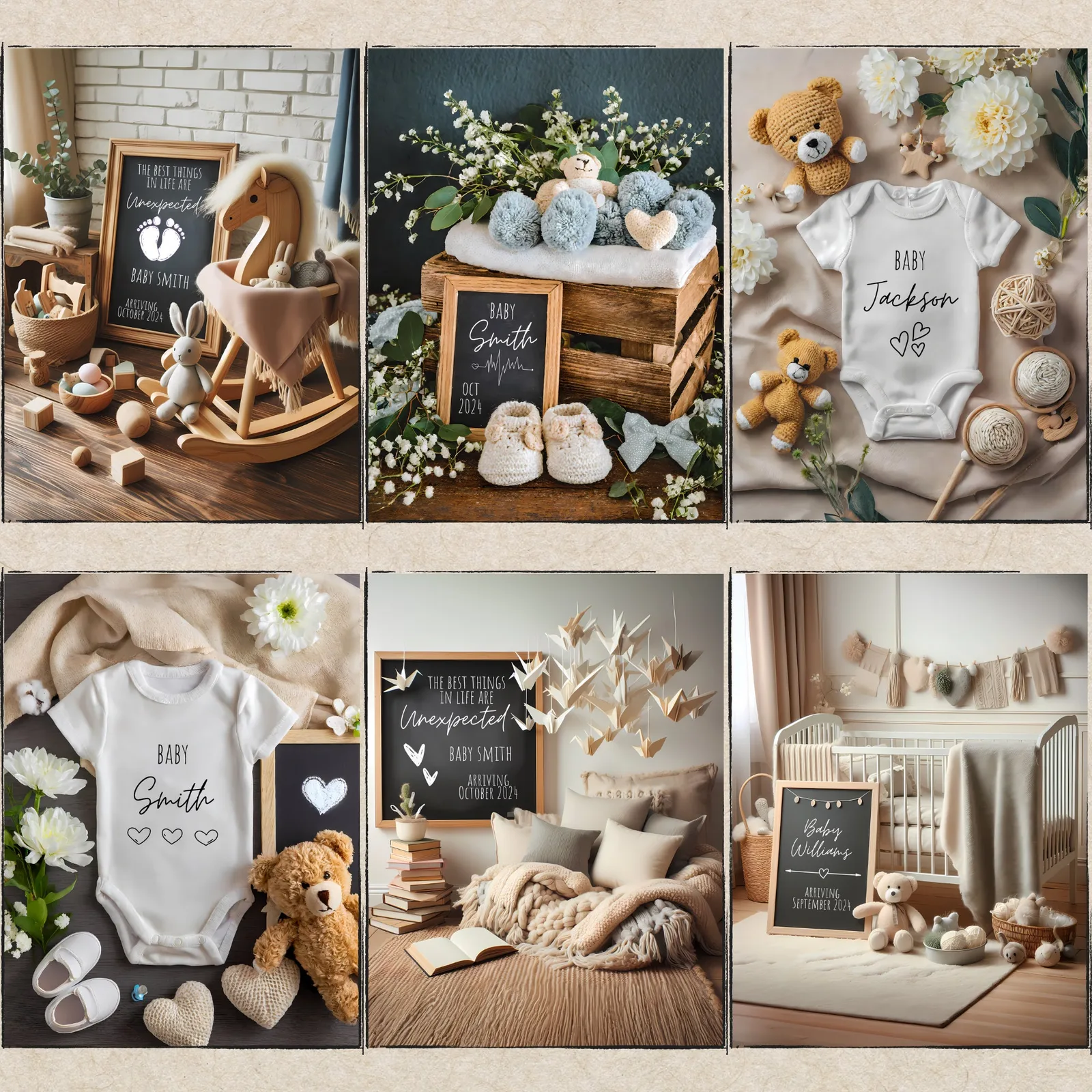 Neutral Pregnancy Announcement Templates, Minimalist Canva Bundle for Social Media & Print Baby Announcements digital download preview by Cute & Co.