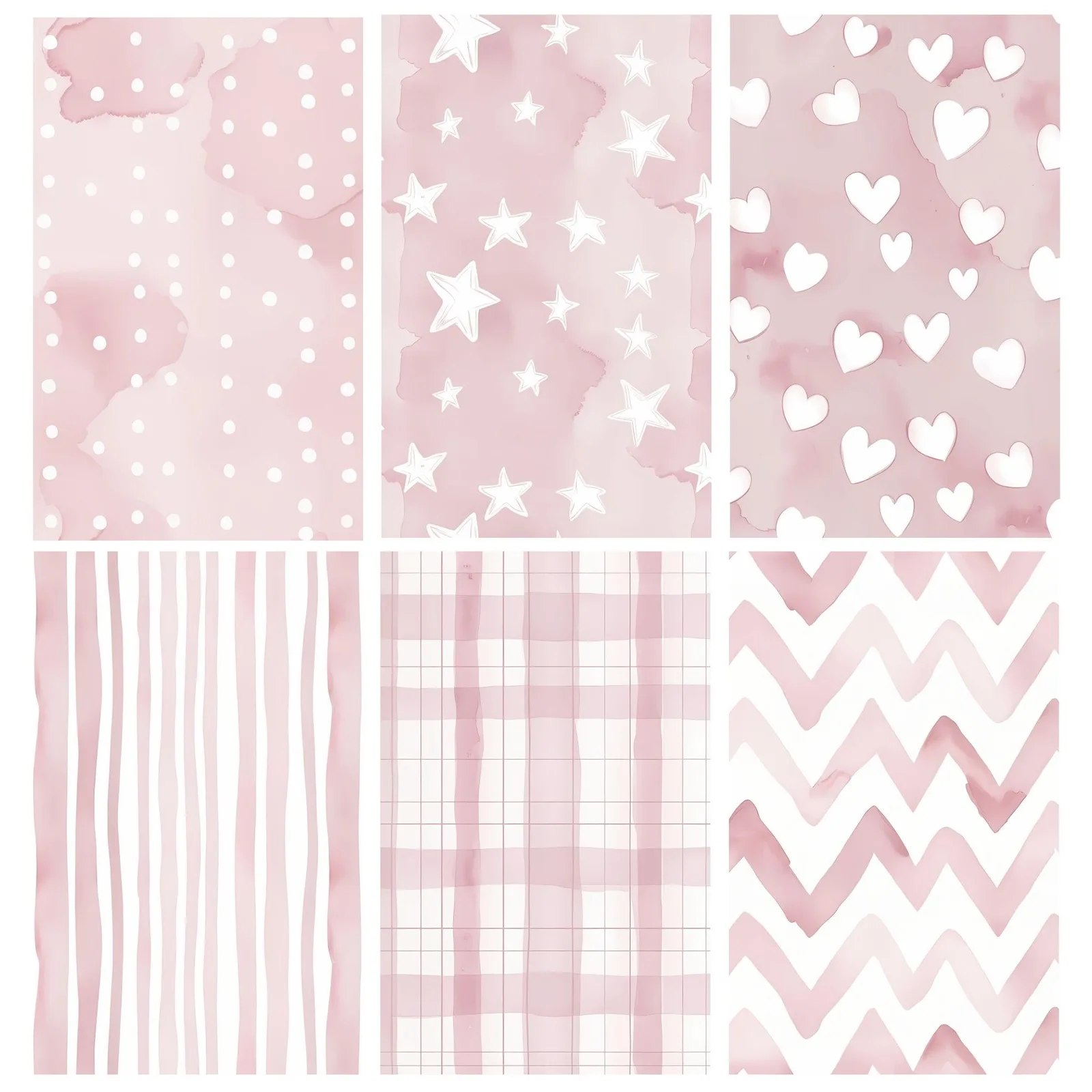 Baby Pastel Watercolor Paper, Seamless Patterns (Digital Download) Digital Papers digital download preview by Cute & Co.