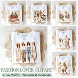 Watercolor Fashion Girls Clipart | Designer Handbag PNG Bundle (Digital Download)
