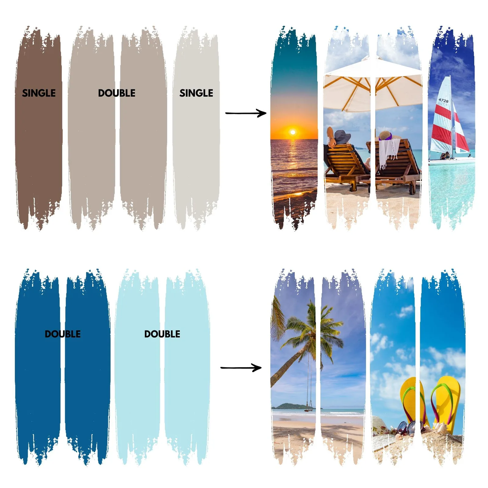 Brush Stroke Canva Frames, Drag & Drop Template Kit (Digital Template Pack) Canva Frames digital download preview by Cute & Co.