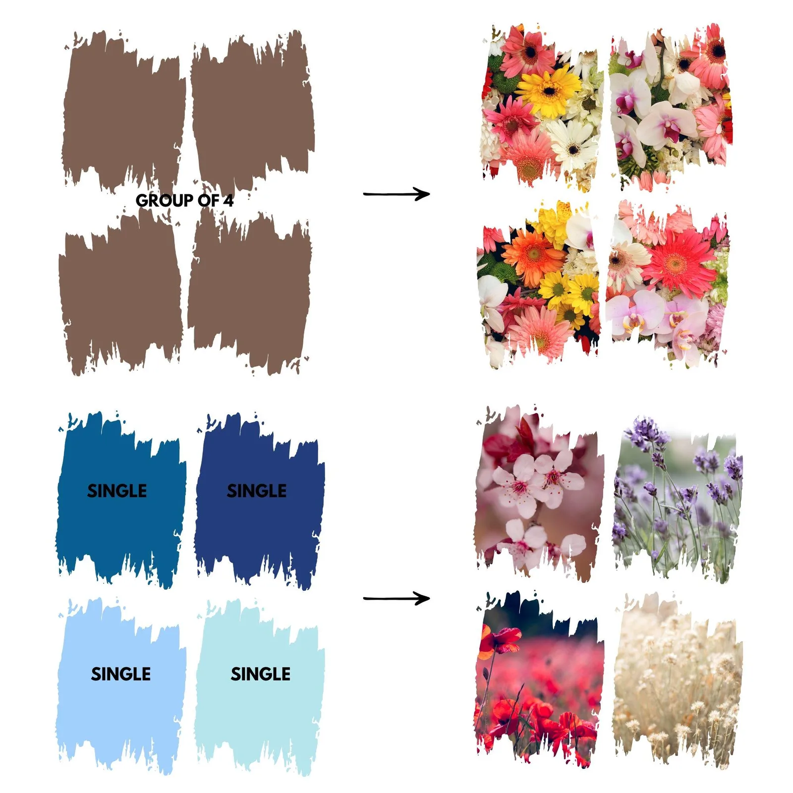 Brush Stroke Canva Frames, Drag & Drop Template Kit (Digital Template Pack) Canva Frames digital download preview by Cute & Co.