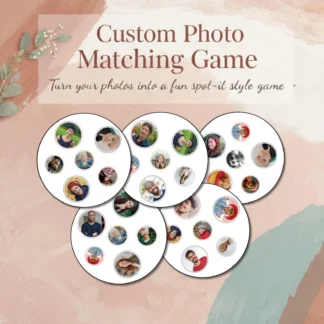 Custom Photo Matching Game - 31 Card Personalized Spot-It Style Game (Digital Download) Custom Products digital download preview by Cute & Co.