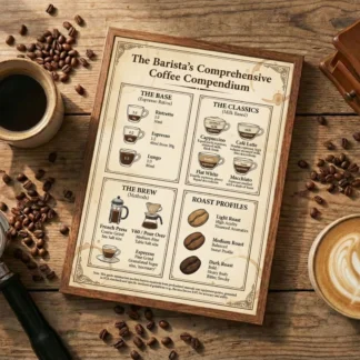 Barista Coffee Guide Poster, Espresso Drink Chart, Vintage Coffee Wall Art (Digital Download) Home Decor Prints digital download preview by Cute & Co.