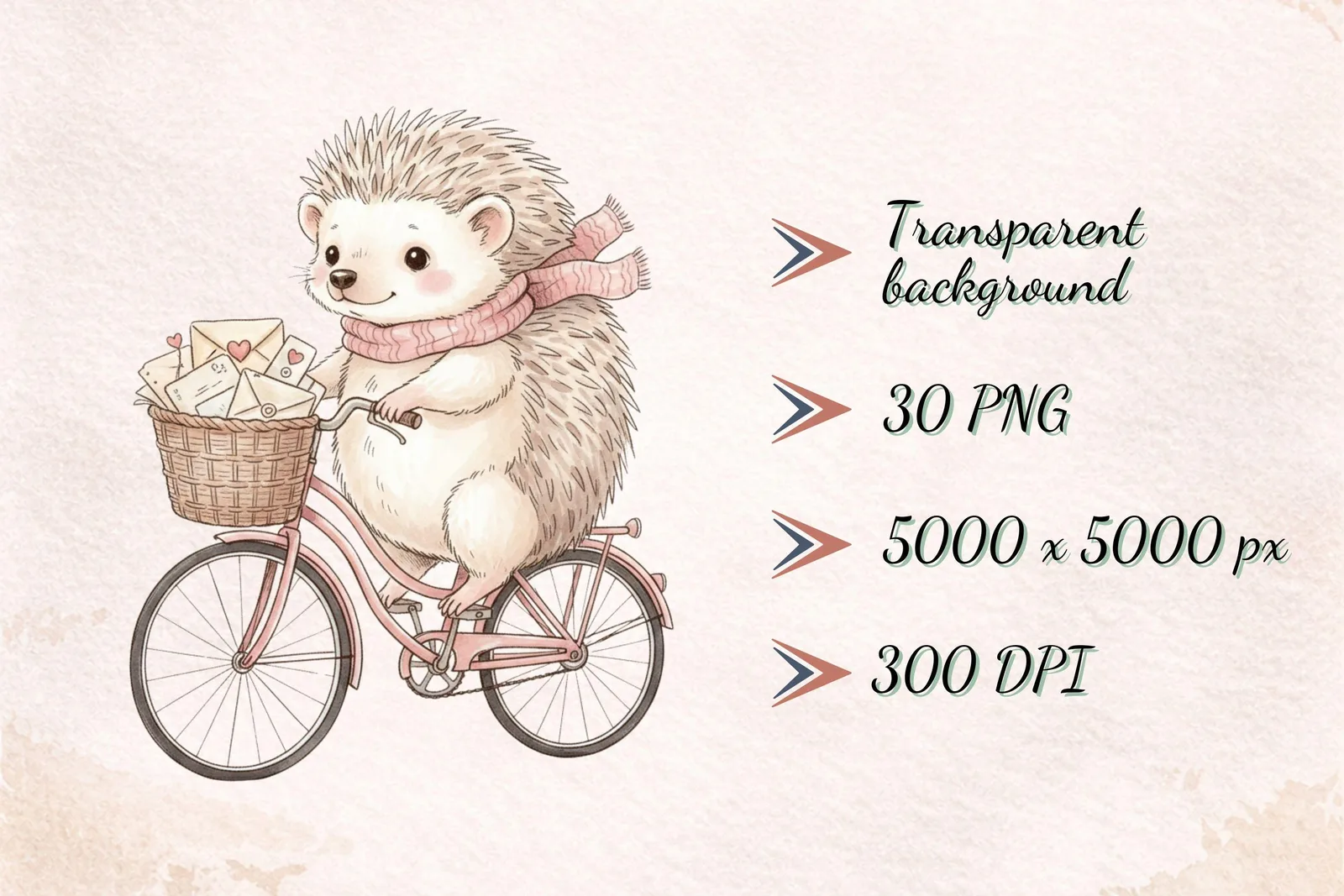 Vintage Pen Pals Animal Clipart, Woodland Mailbox PNG Bundle (Digital Download) Cliparts digital download preview by Cute & Co.