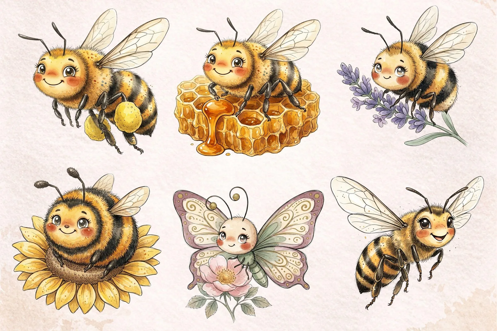 Cute Watercolor Bug Clipart Bundle | Whimsical Insects PNG Digital Download Transparent