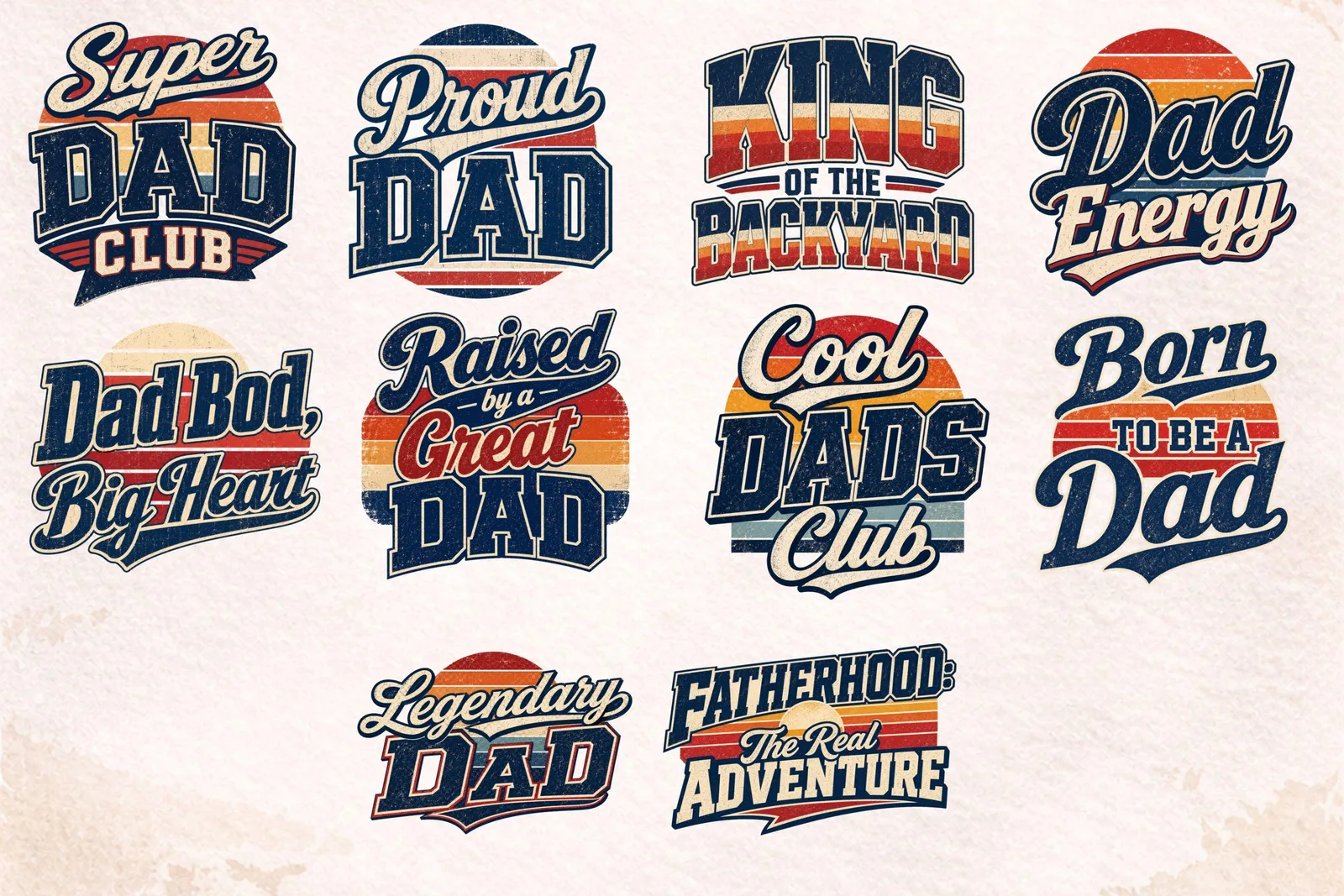 Father’s Day PNG Bundle, Retro Dad Shirt Designs, Funny Dad Quotes for Gifts