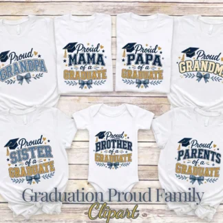 Graduation Proud Family PNG Bundle, Class of 2026 Sublimation Designs for Shirts and Gifts Cliparts digital download preview by Cute & Co.
