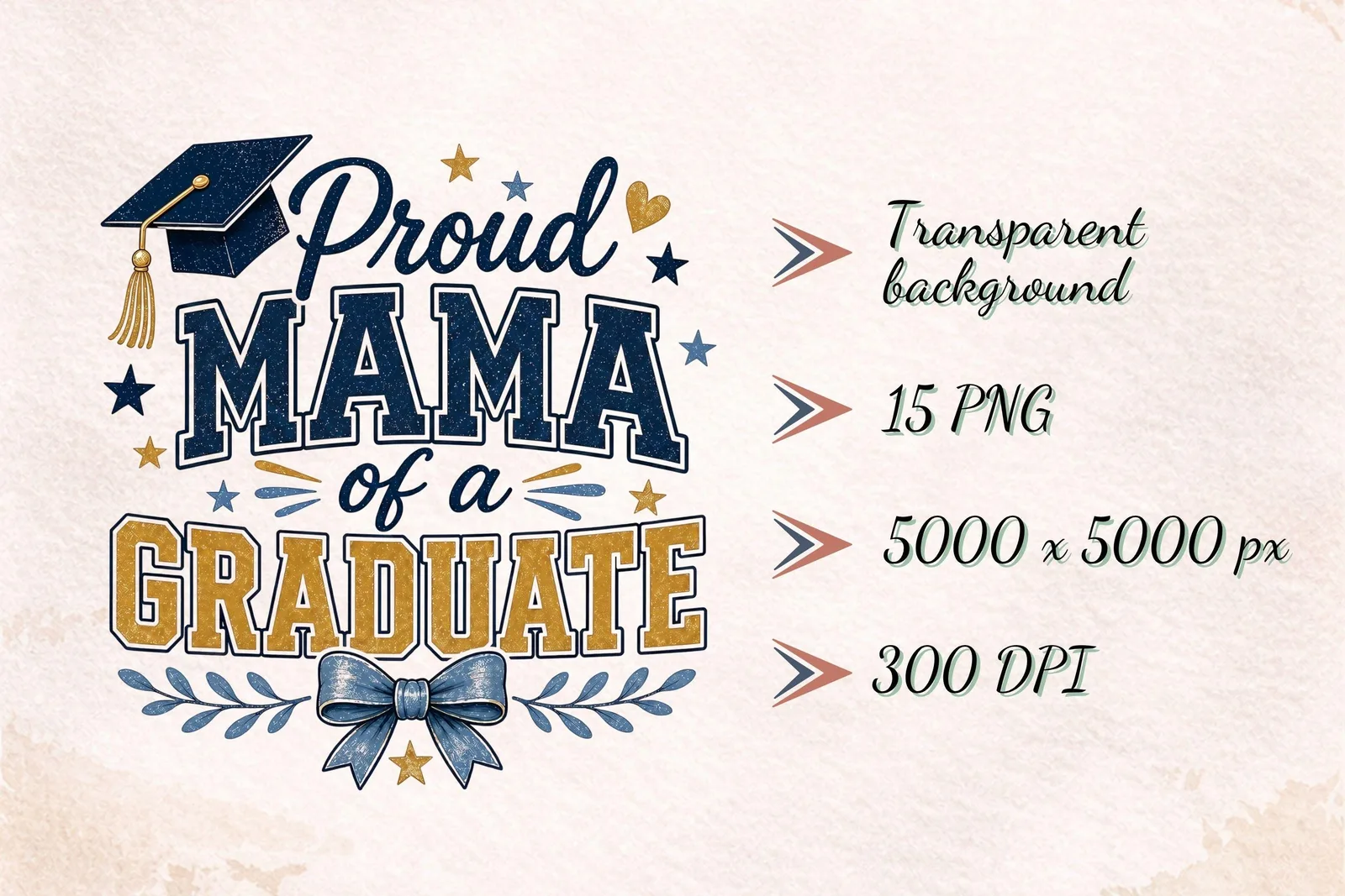 Graduation Proud Family PNG Bundle, Class of 2026 Sublimation Designs for Shirts and Gifts Cliparts digital download preview by Cute & Co.