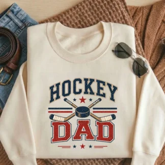 Hockey Dad PNG Retro Sports Shirt Design for Fathers Day Game Day Gifts