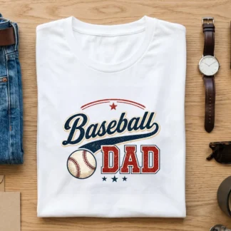 Baseball Dad PNG Retro Sports Shirt Design for Fathers Day Game Day Gifts