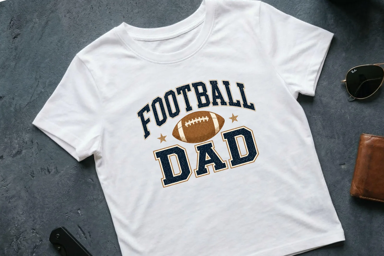 Football Dad PNG Retro Sports Shirt Design for Fathers Day Game Day Gifts Cliparts digital download preview by Cute & Co.