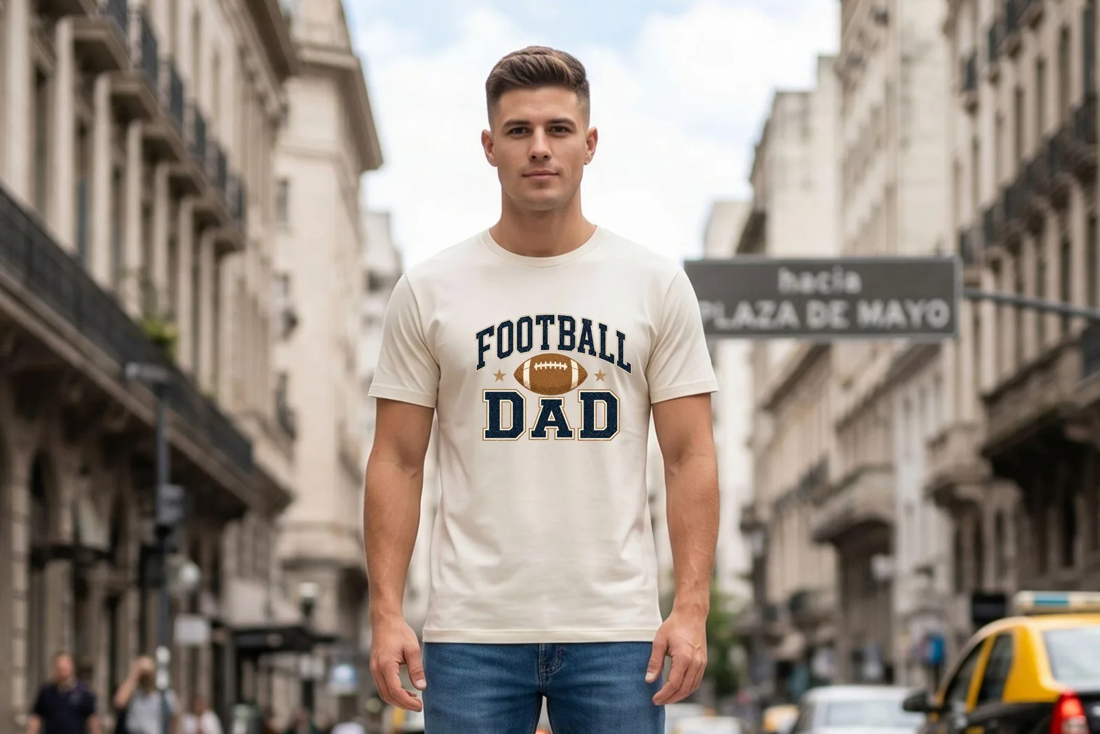 Football Dad PNG Retro Sports Shirt Design for Fathers Day Game Day Gifts Cliparts digital download preview by Cute & Co.