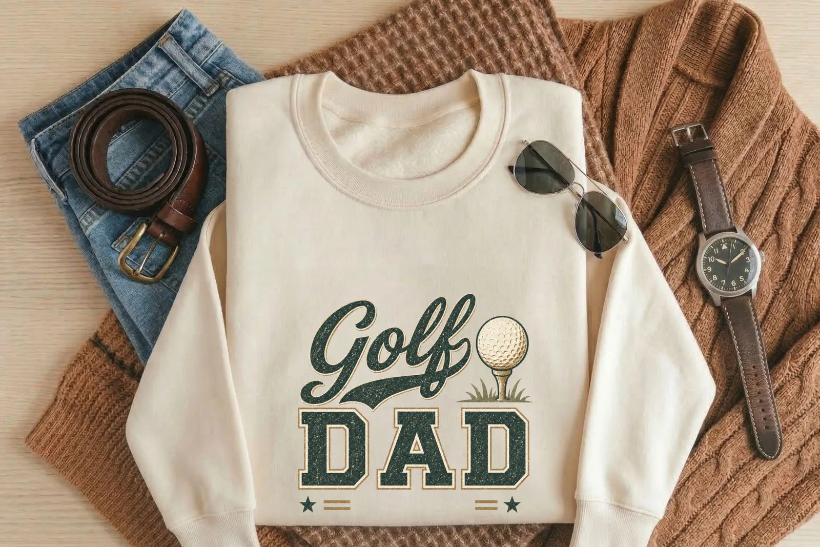 Golf Dad PNG Retro Sports Shirt Design for Fathers Day Golf Lover Gifts Cliparts digital download preview by Cute & Co.