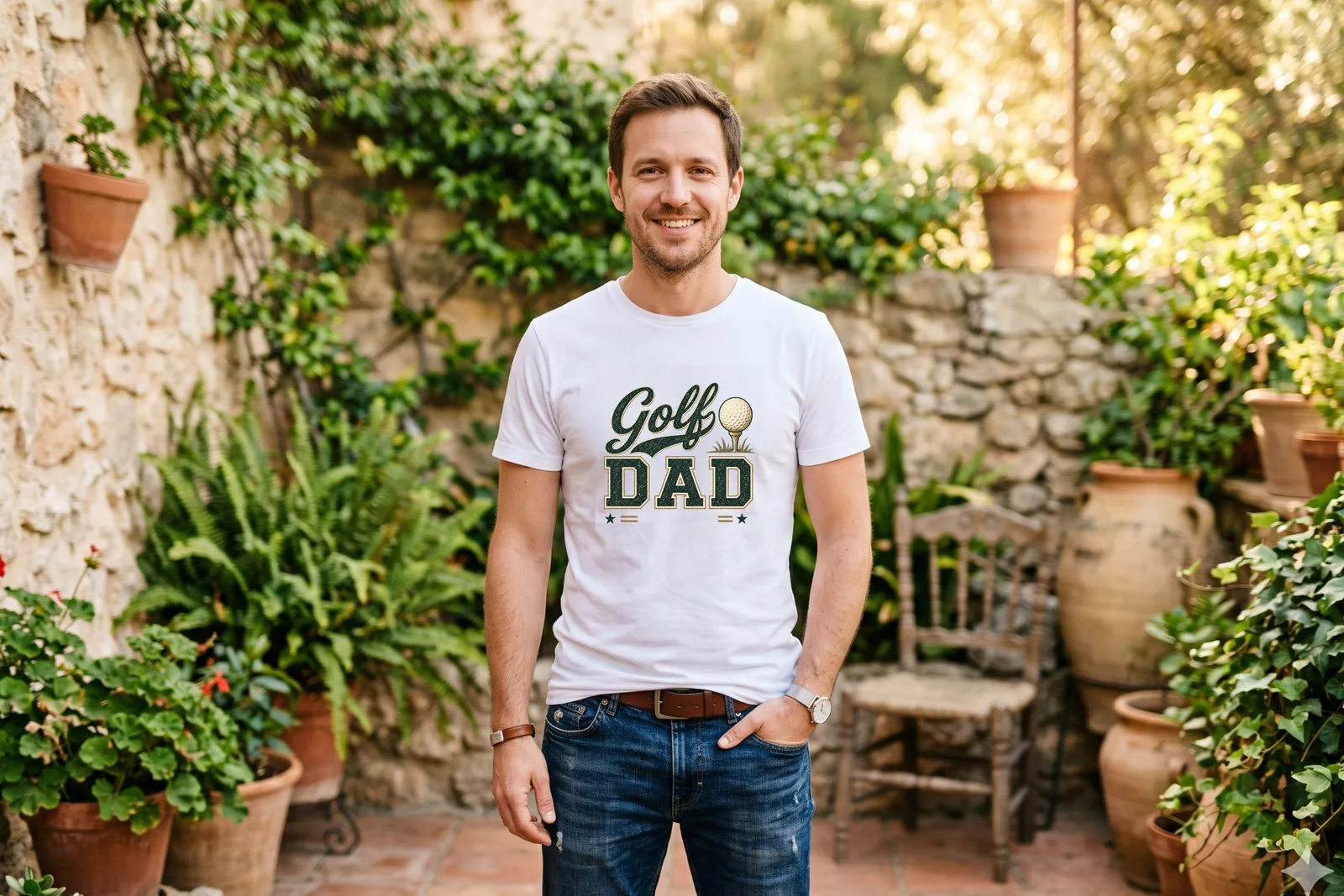 Golf Dad PNG Retro Sports Shirt Design for Fathers Day Golf Lover Gifts Cliparts digital download preview by Cute & Co.