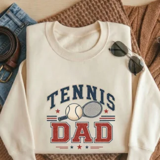 Tennis Dad PNG Retro Sports Shirt Design for Fathers Day Game Day Gifts