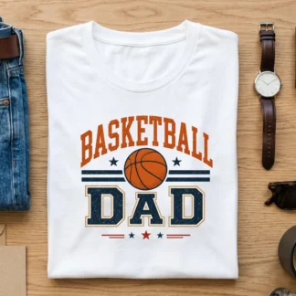 Basketball Dad PNG Retro Sports Shirt Design for Fathers Day Game Day Gifts