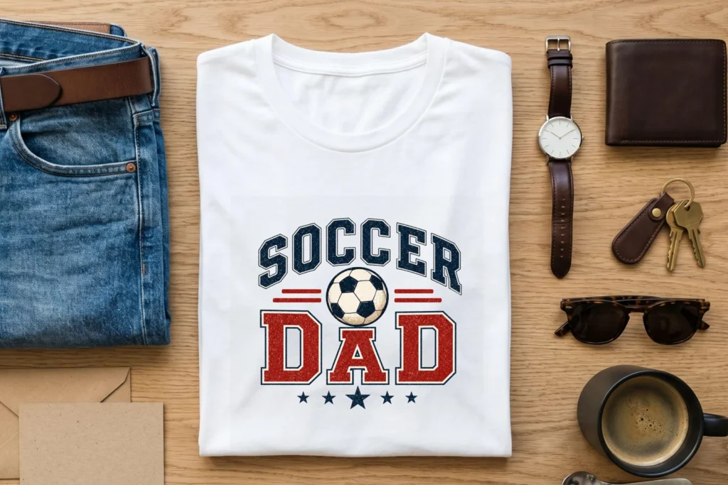 Soccer Dad PNG Retro Sports Shirt Design for Fathers Day Game Day Gifts Cliparts digital download preview by Cute & Co.