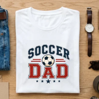 Soccer Dad PNG Retro Sports Shirt Design for Fathers Day Game Day Gifts Cliparts digital download preview by Cute & Co.