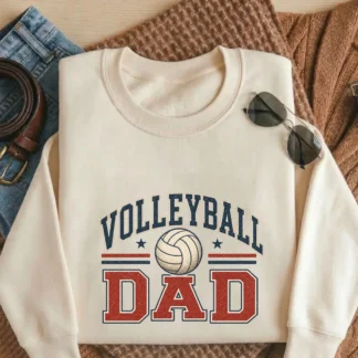 Volleyball Dad PNG Retro Sports Shirt Design for Fathers Day Game Day Gifts
