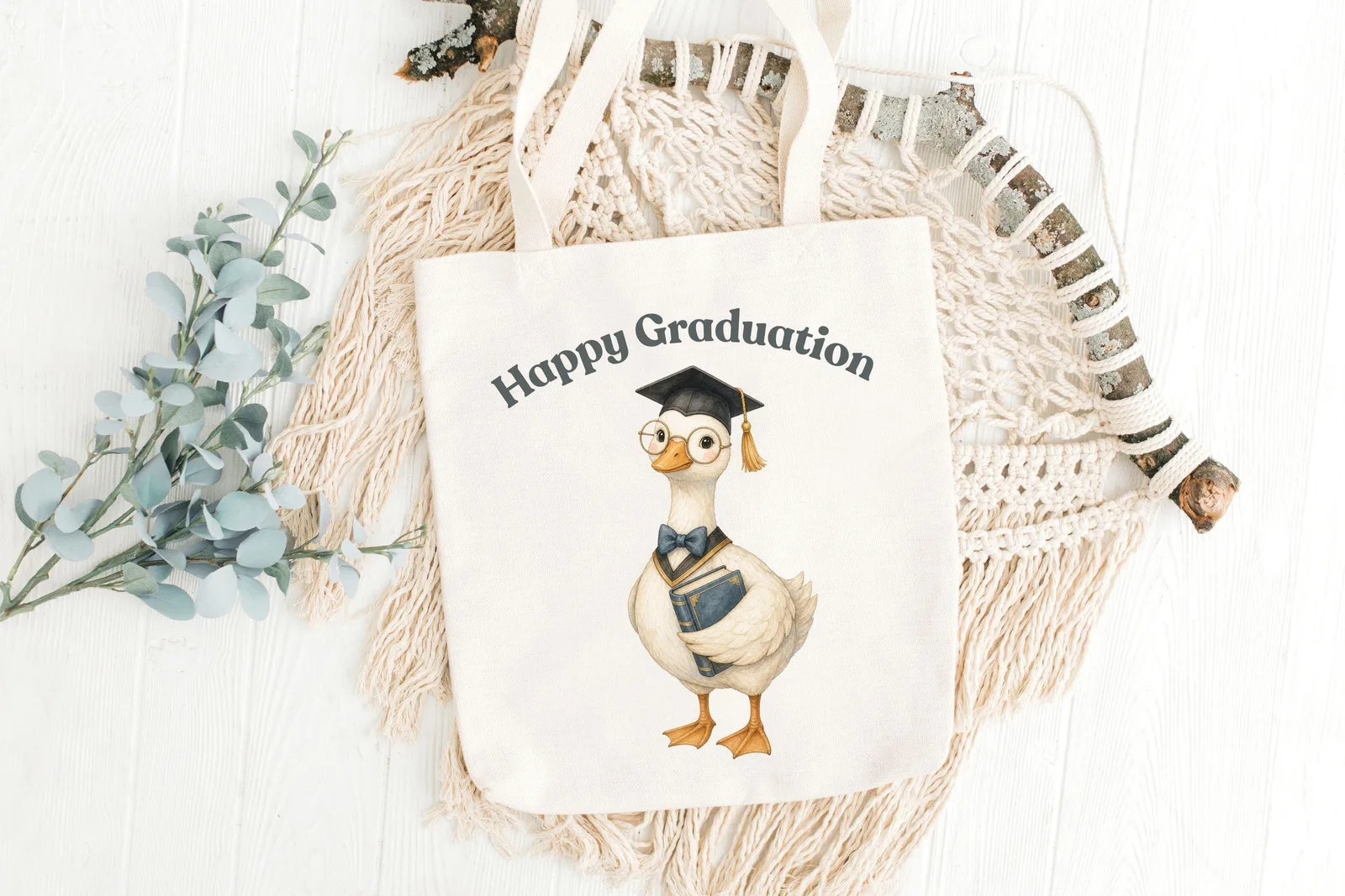 Graduation Goose Watercolor Clipart Bundle, Cap Diploma PNG for Party Crafts
