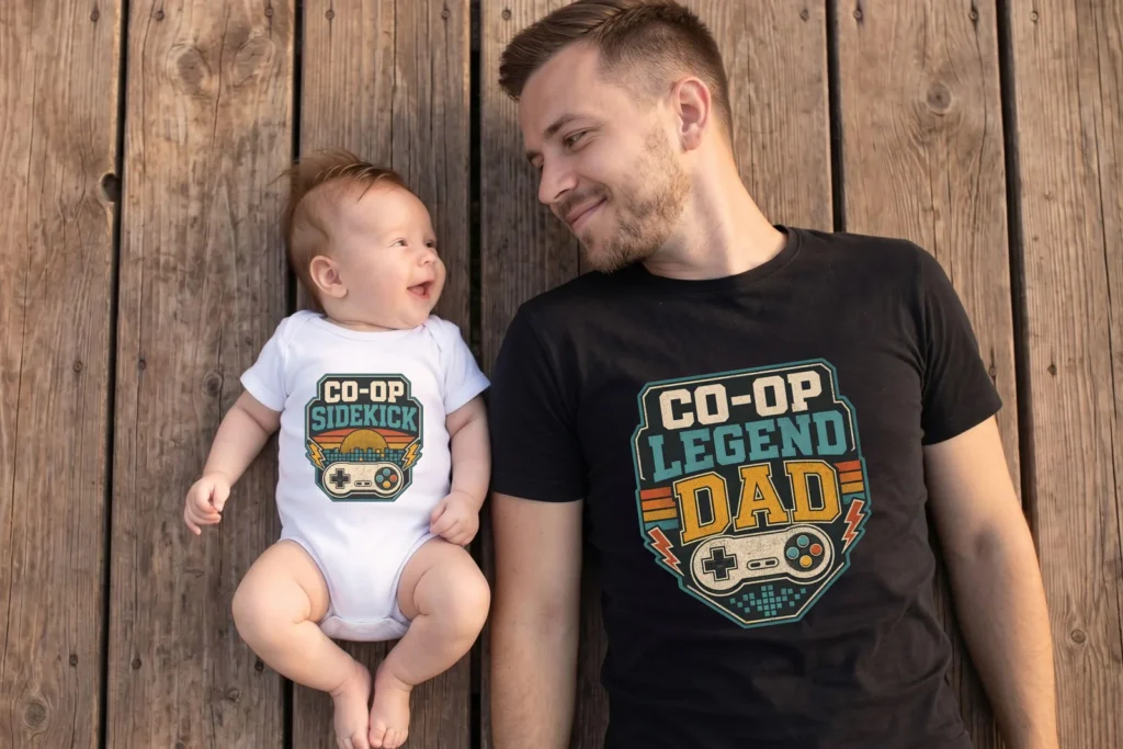 Co Op Legend Dad Sidekick Kid PNG, Father's Day Gamer Matching Shirt Design Cliparts digital download preview by Cute & Co.