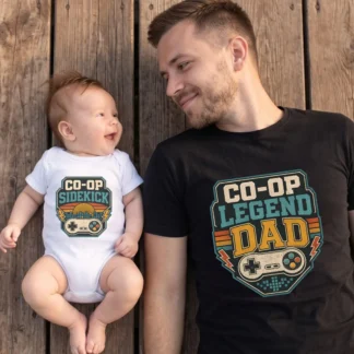 Co Op Legend Dad Sidekick Kid PNG, Father's Day Gamer Matching Shirt Design