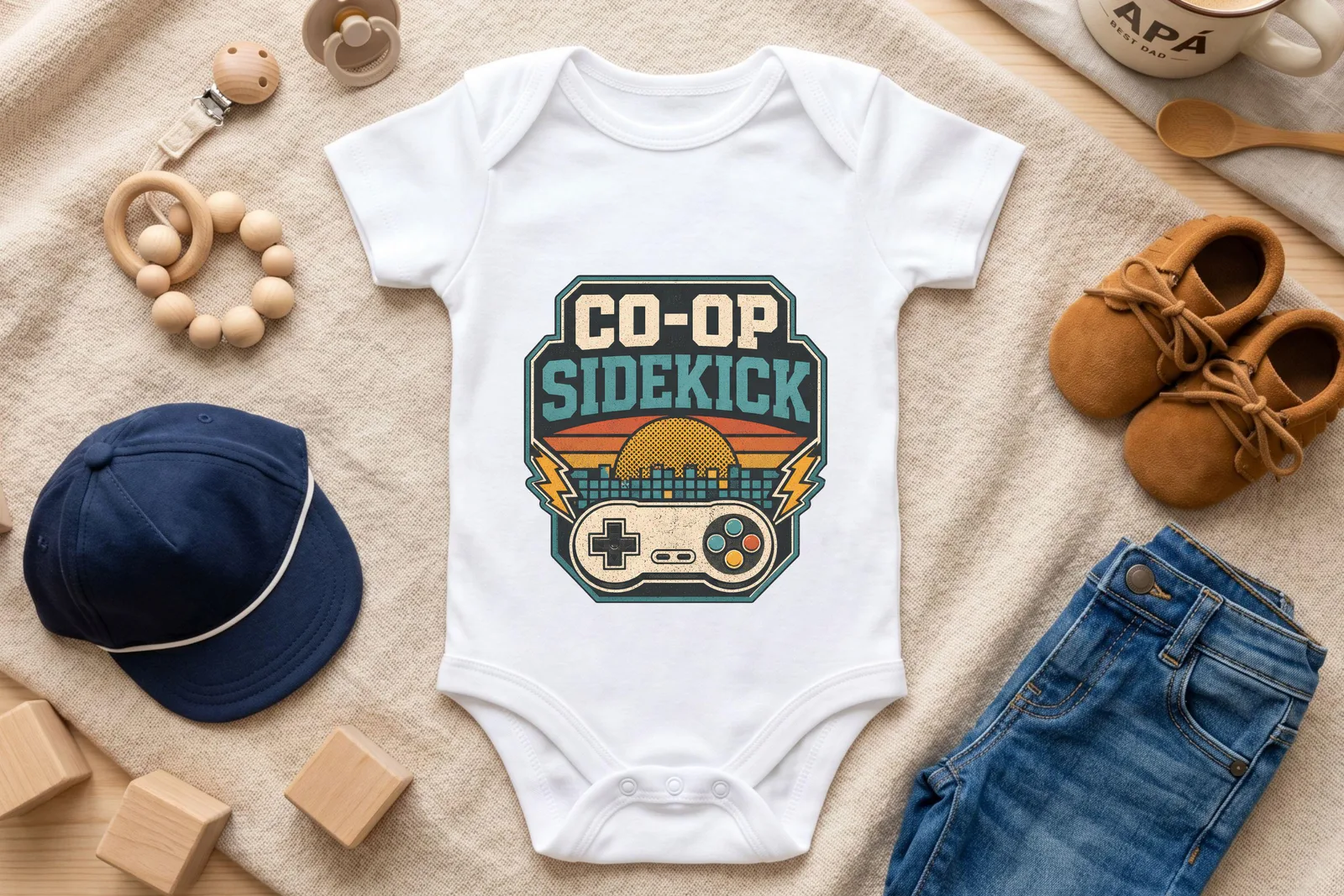 Co Op Legend Dad Sidekick Kid PNG, Father's Day Gamer Matching Shirt Design