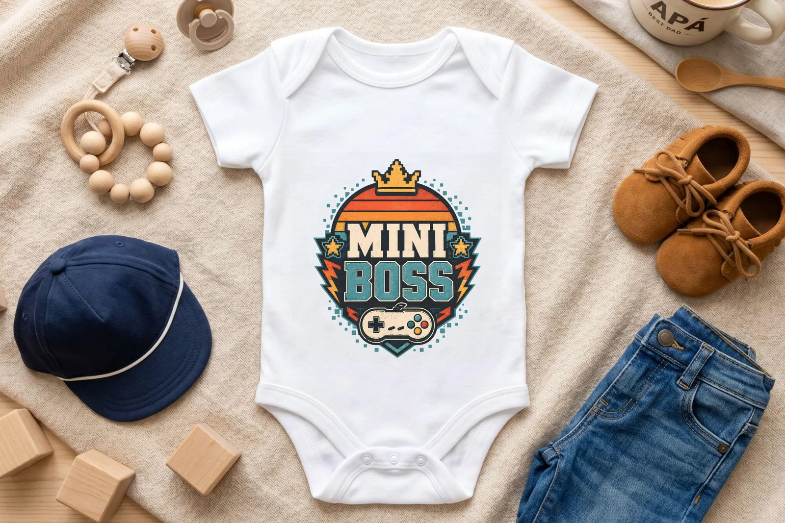 Big Boss Dad Mini Boss Kid PNG, Father's Day Gamer Matching Shirt Design