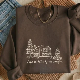 Life Is Better By The Campfire SVG PNG, Camping Shirt Design, Retro Camping Cliparts digital download preview by Cute & Co.