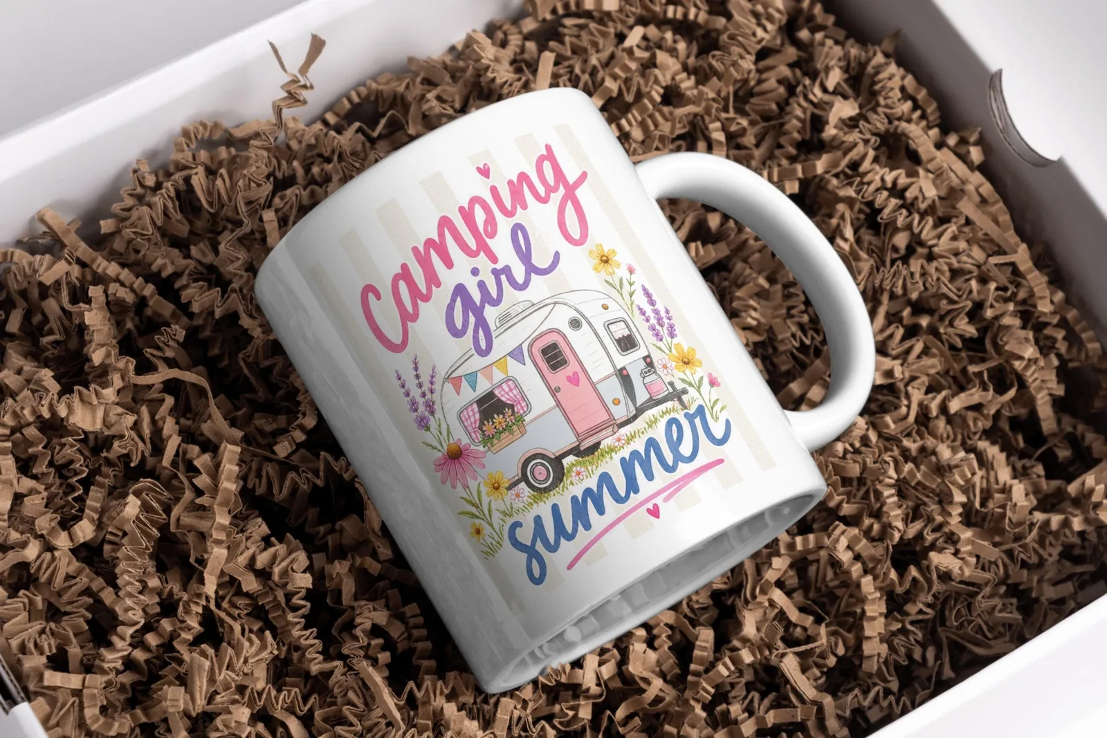 Camping Girl Summer PNG, Vintage Camper Shirt Design for Sublimation and Camping Trips