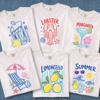 Coastal Summer Shirt PNG Bundle, Retro Beach Clipart Designs