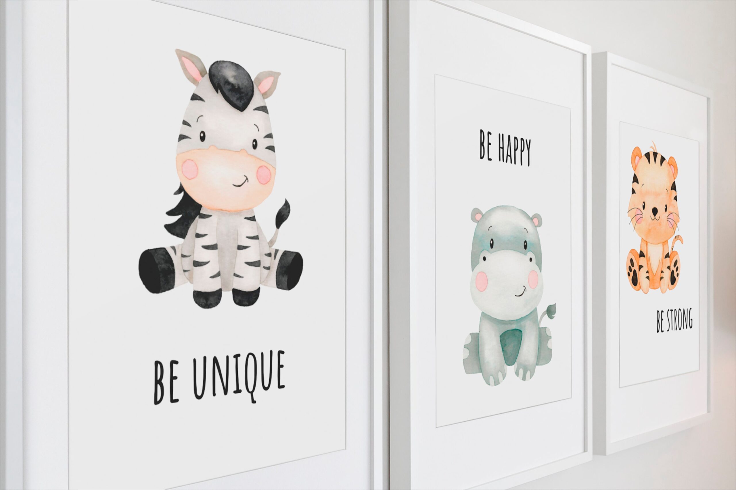 Safari Animals Watercolor Print Set, Nursery Decor (PDF/JPEG) - Image 3