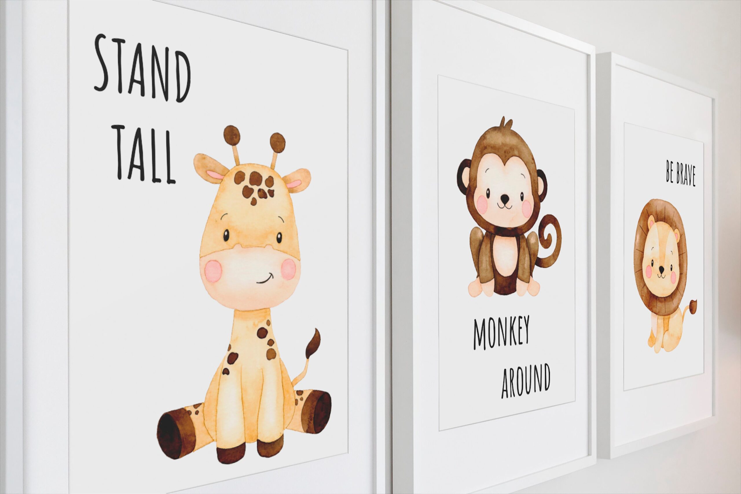 Safari Animals Watercolor Print Set, Nursery Decor (PDF/JPEG) - Image 2