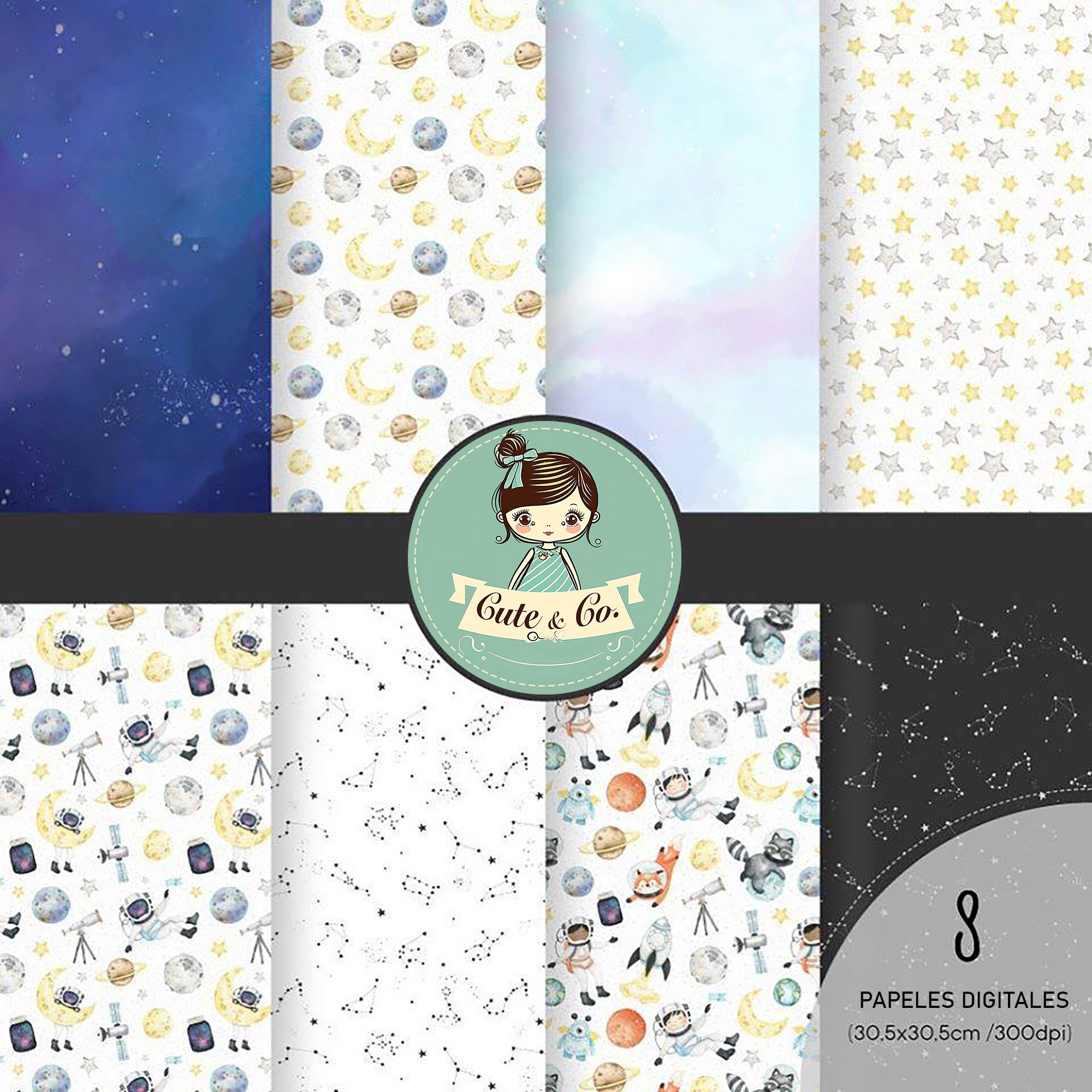 Printable Astronaut Party Kit, Editable Invitations, Banners, Toppers (Digital Download) - Image 6