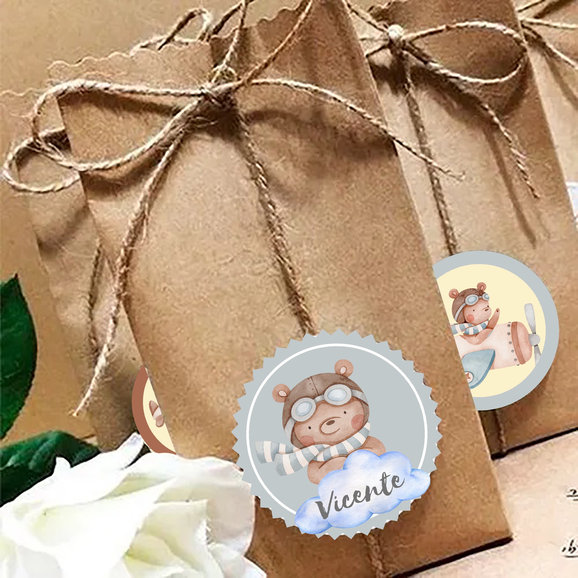 Aviator Bear Party Kit: Watercolor Airplanes, Editable Text (Digital Download) - Image 5