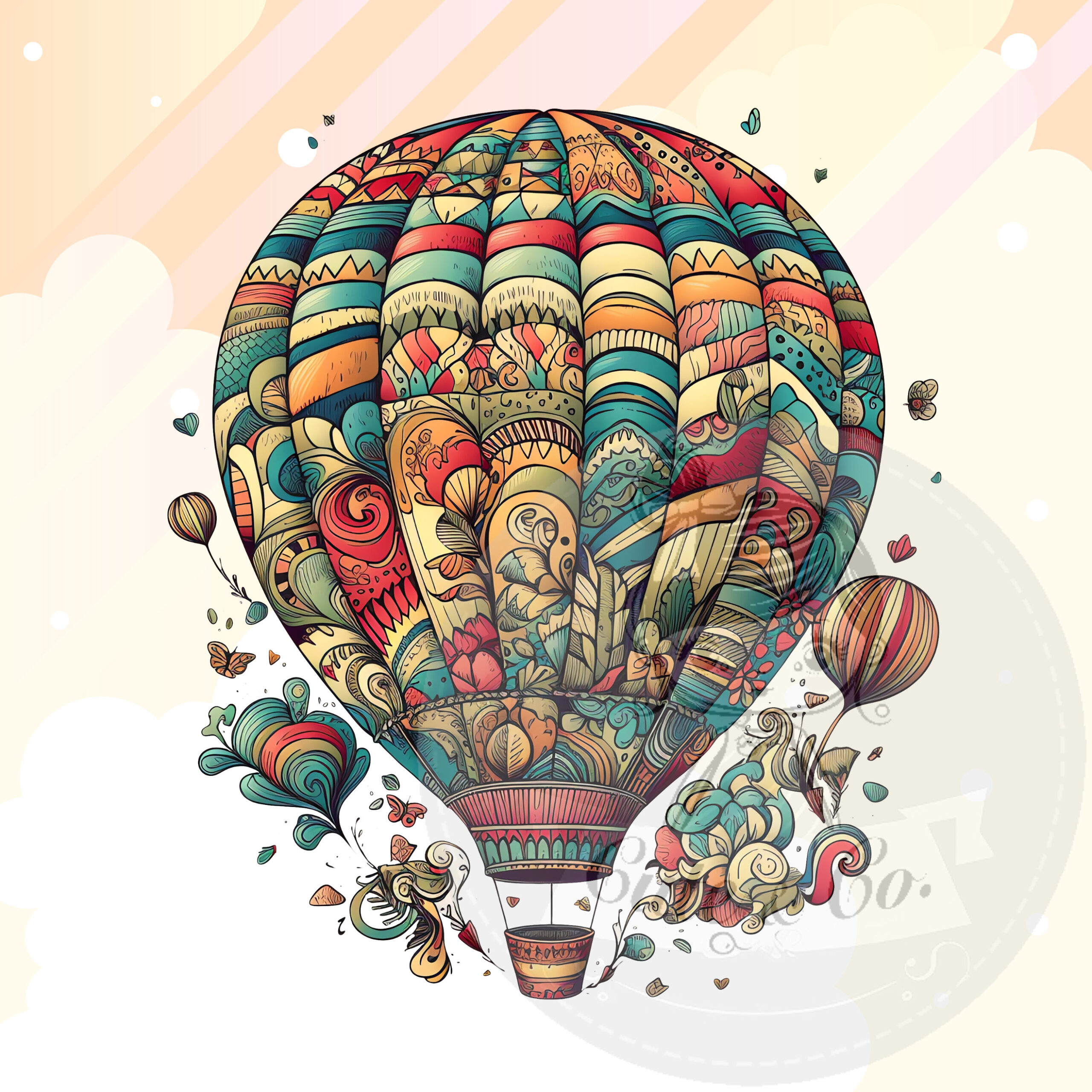 Hot Air Balloon Clipart Set, High-Resolution PNG Images (Digital Download) - Image 6