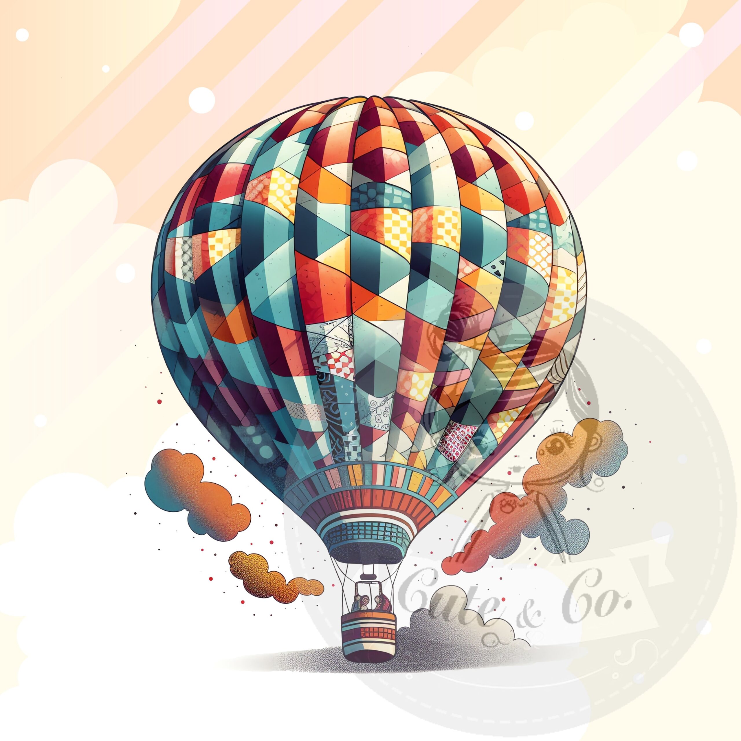 Hot Air Balloon Clipart Set, High-Resolution PNG Images (Digital Download) - Image 5