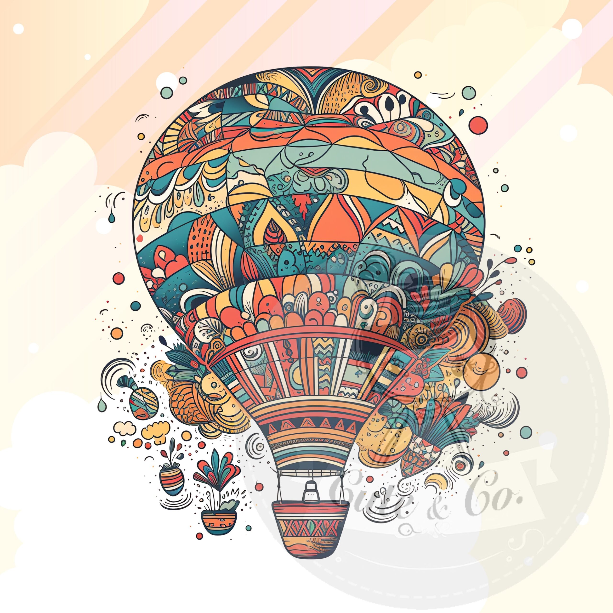 Hot Air Balloon Clipart Set, High-Resolution PNG Images (Digital Download) - Image 4