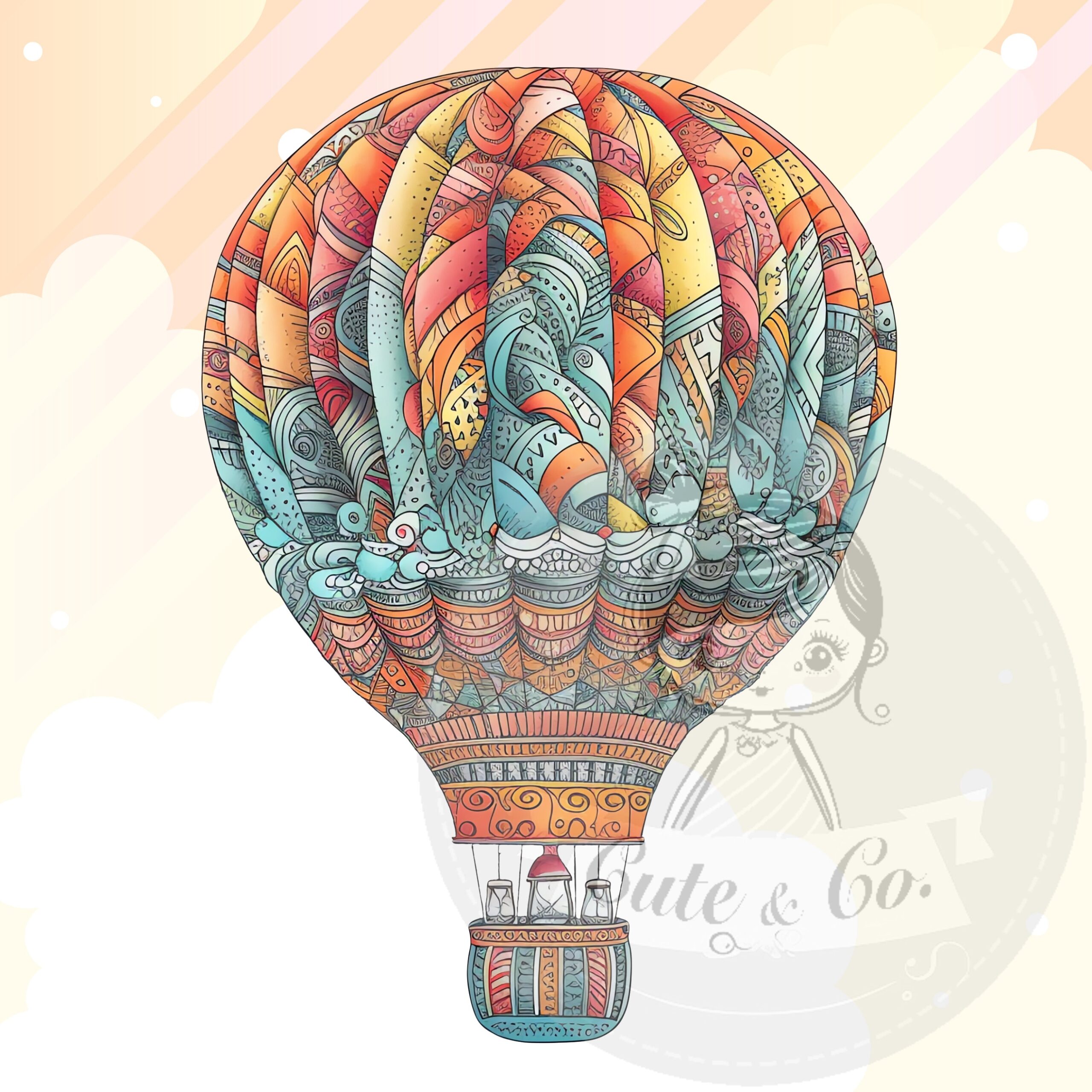 Hot Air Balloon Clipart Set, High-Resolution PNG Images (Digital Download) - Image 3